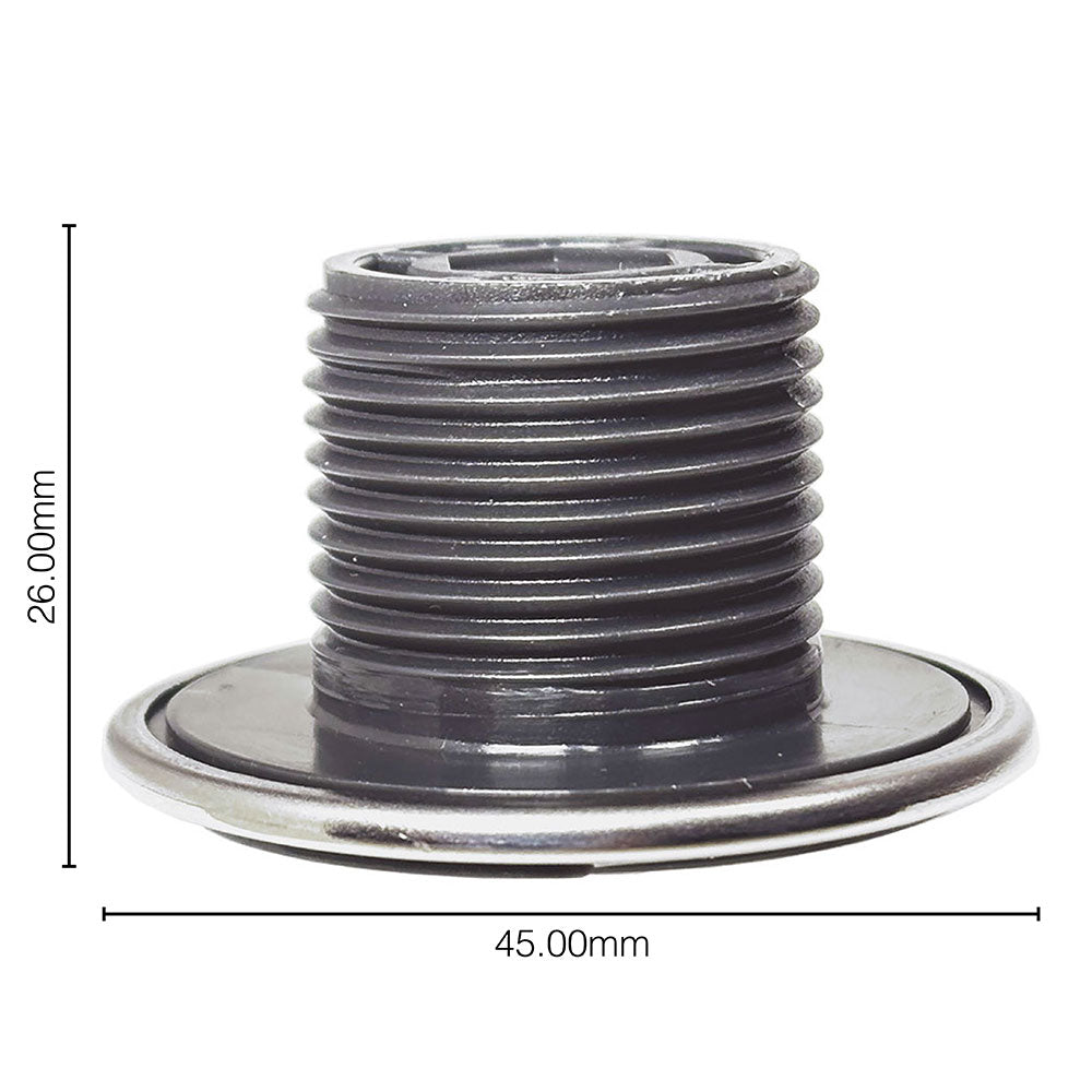 Fixed Jet Extra Small 1 Inch with Body for Bellagio Tubs: Bari, Venezia, Arum C - 3 Brow design, Grey-Silver (11.B1.0235)