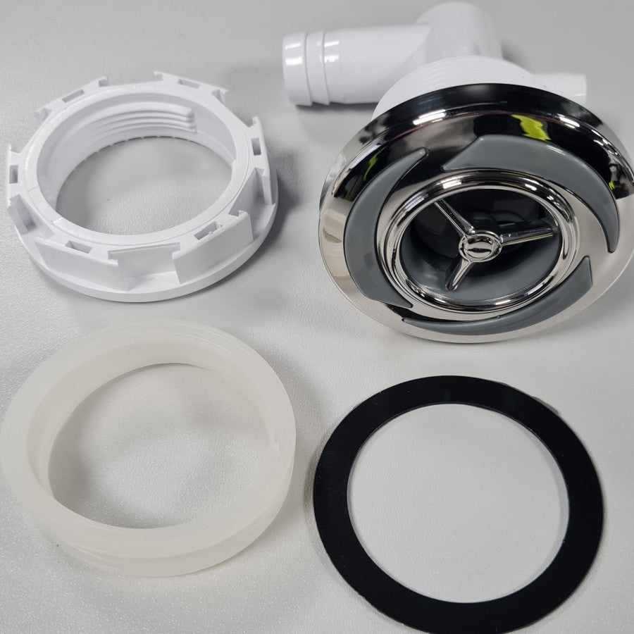 Rotational Jet Small-2.5 Inch for Thermals Tubs, 3 Blade design, Grey-Silver