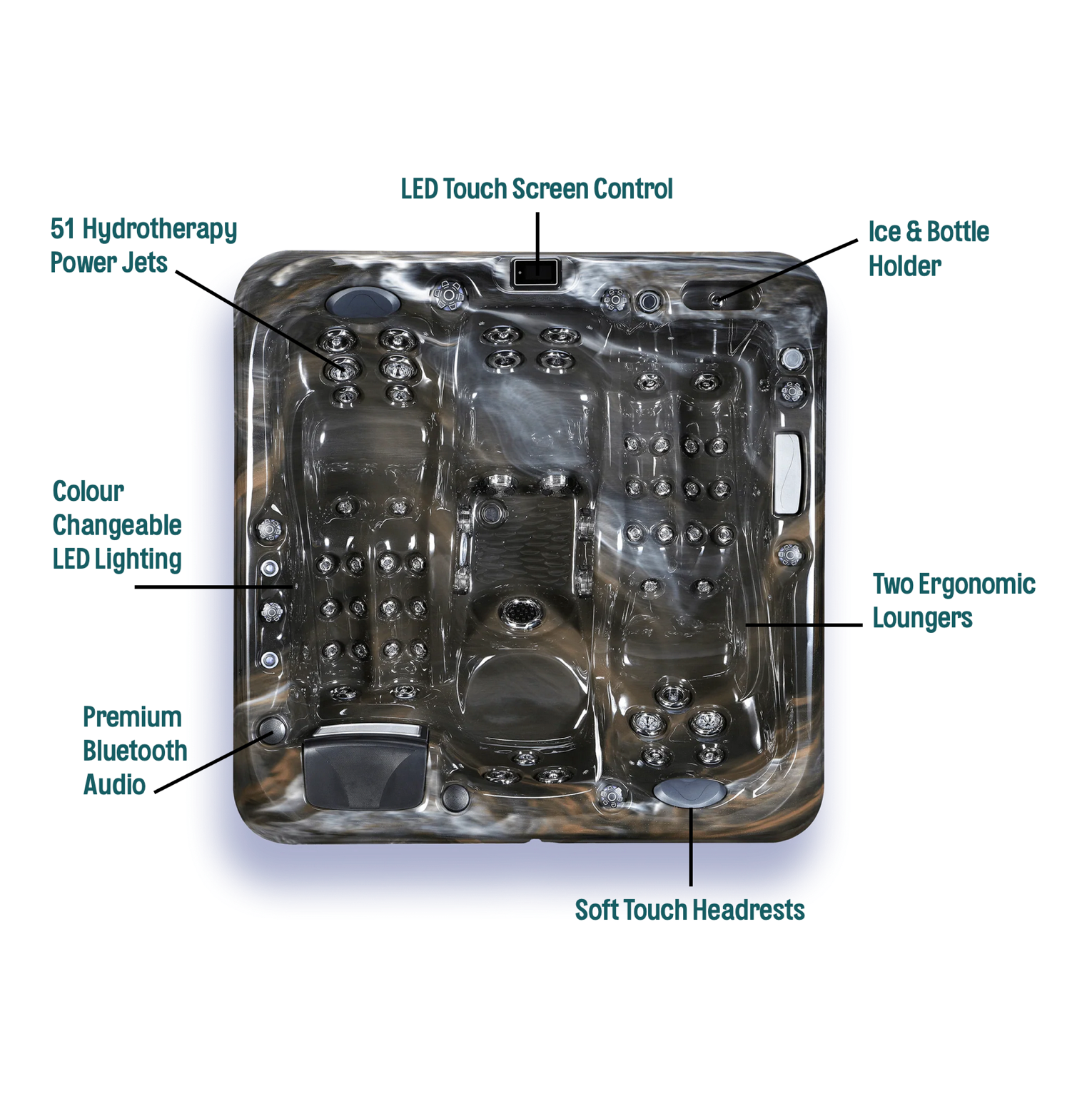 Wynn Hot Tub - Midnight Canyon - Overhead - Tech Specs